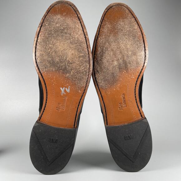 Allen Edmonds Hale Men’s 10 D Black Leather Brogue Cap Toe Derby Dress Shoes EUC - Picture 4 of 9